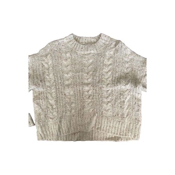 J.O.A  Chunky Knit Blend Cream Sweater Size Medium - Picture 5 of 6